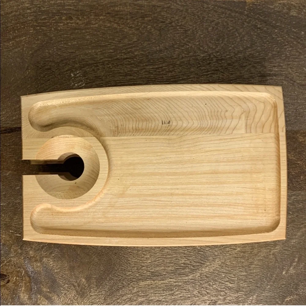 Set of 3, Crate & Barrel Wood Hors d’ Oeuvres Appetizer Plates